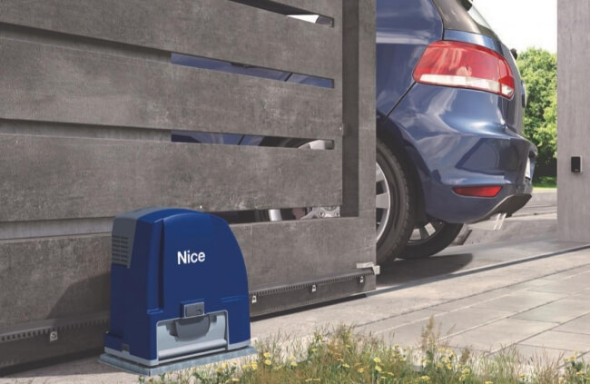 Residential driveway with NICE sliding gate motor installed in Brisbane